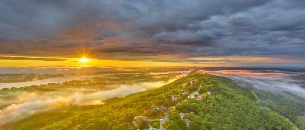 41 Sunrise Over Arkansas River And Western Pulaski County - Professional Panoramas Of Arkansas photography by Paul Caldwell