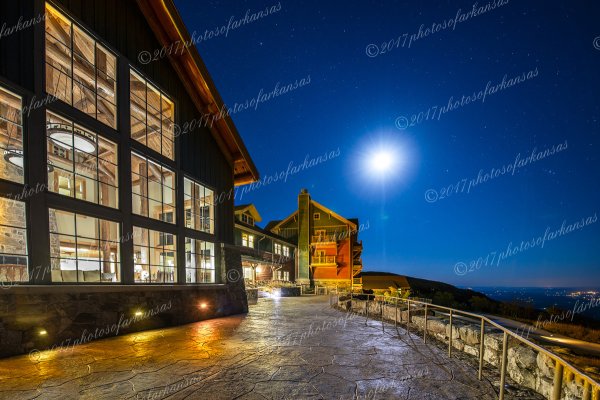 03.2 Midnight On Mt Magazine And Moon Rise - Professional Recent Photography photography by Paul Caldwell